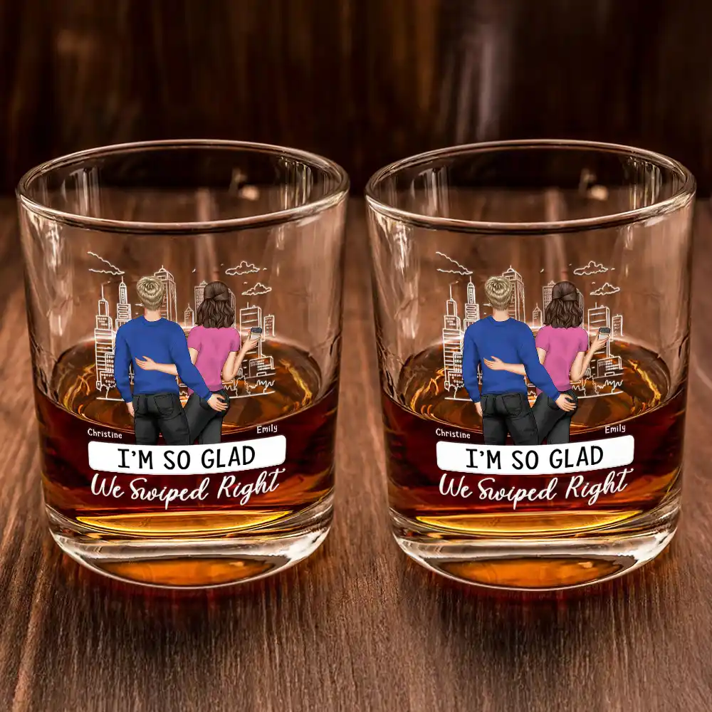 Started With A Message Couples - Personalized Whiskey Glass - Image 2