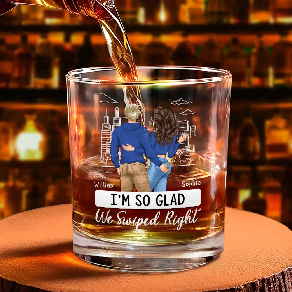 Started With A Message Couples - Personalized Whiskey Glass - Image 4