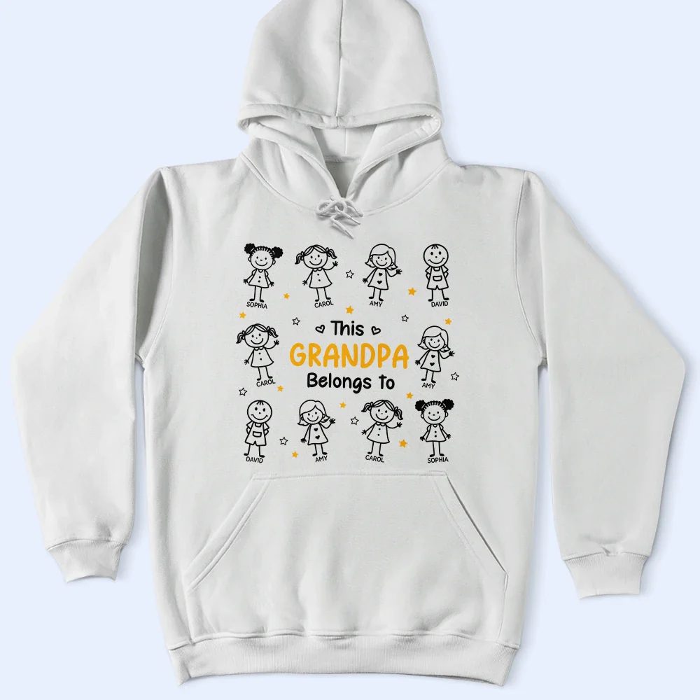 Stick Figures This Grandpa Grandma Belongs To Kids Pet - Personalized T Shirt - Image 4