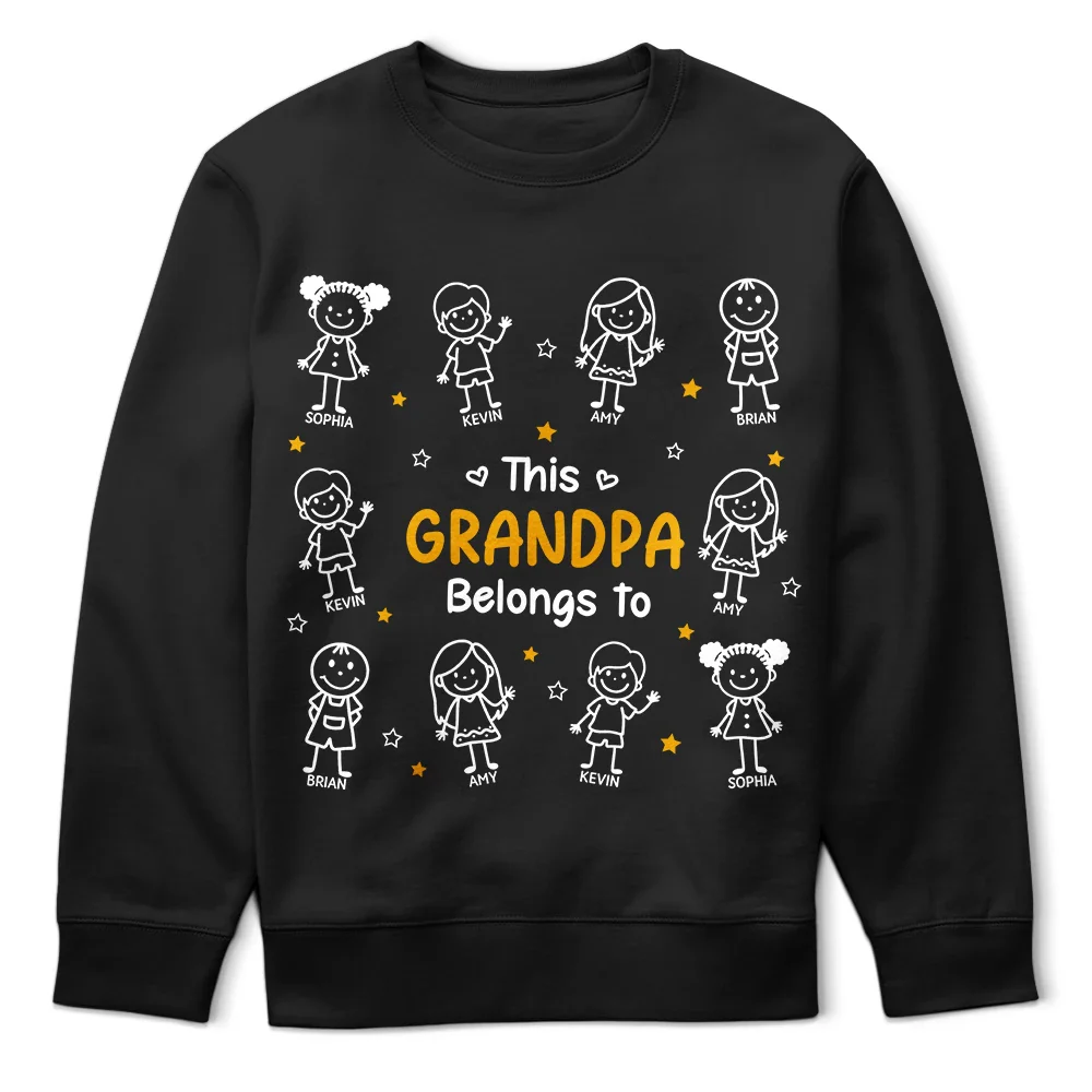 Stick Figures This Grandpa Grandma Belongs To Kids Pet - Personalized T Shirt - Image 5