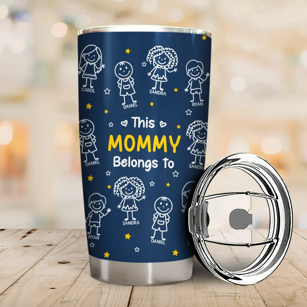 Stick Figures This Grandpa Grandma Belongs To Kids Pet - Personalized Tumbler - Image 2
