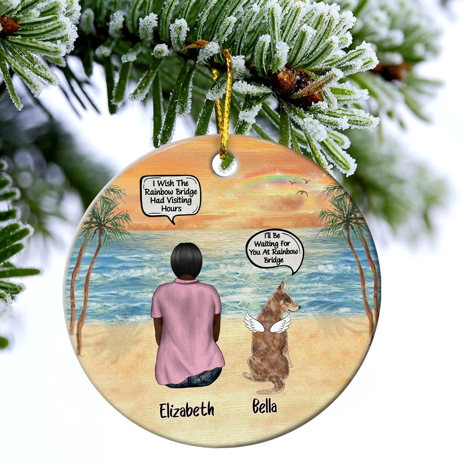 Still Talk About You Dog Loss Cat Loss Pet Memorial - Christmas Gift - Personalized Custom Circle Ceramic Ornament - Image 3