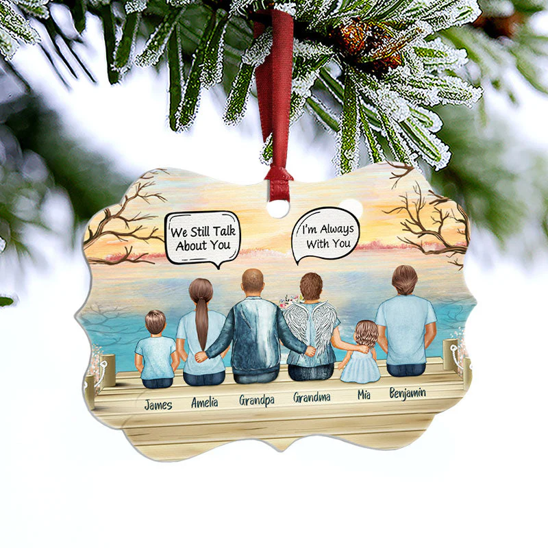 Still Talk About You Grandparents Grandkid Grandpa Grandma Skin - Memorial Gift - Personalized Custom Wooden Ornament, Aluminum Ornament - Image 6