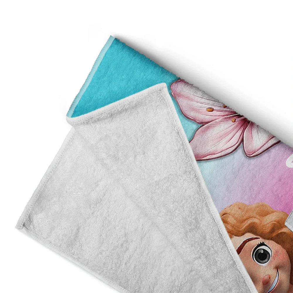 Summer Birth Flower Gradient Aura Colorful Angel Glow - Personalized Beach Towel - Image 4