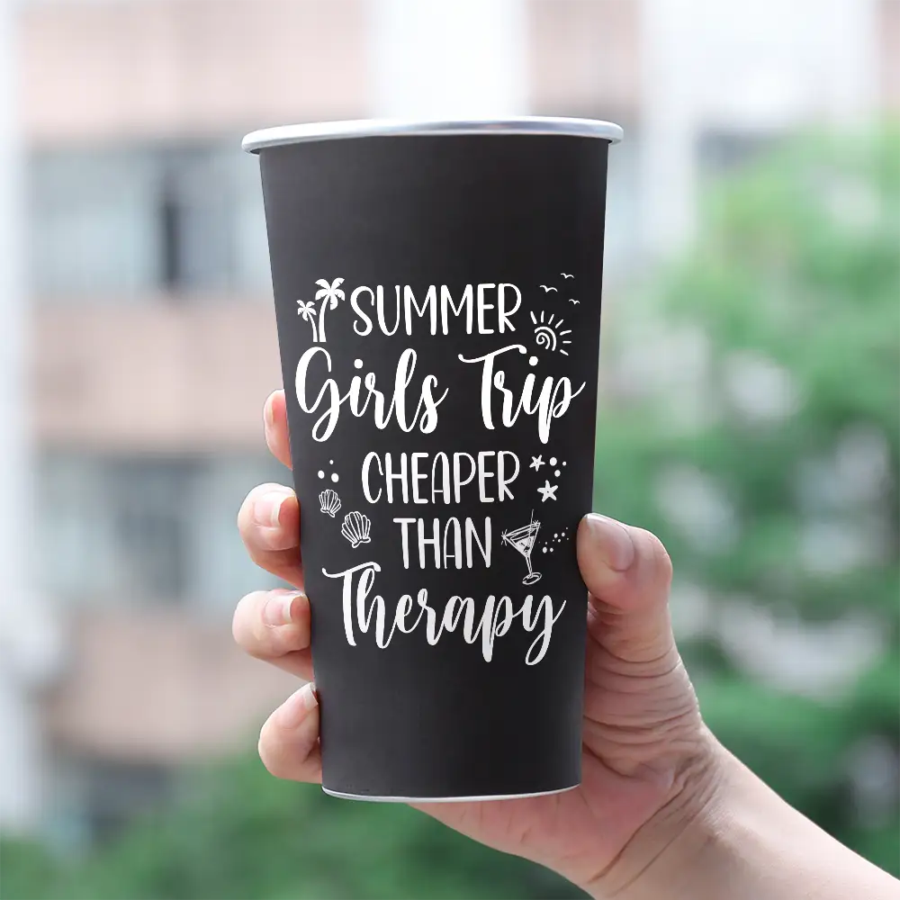 Summer Girls Trip Cheaper Than Therapy - Personalized Aluminum Color Changing Cup - Image 3