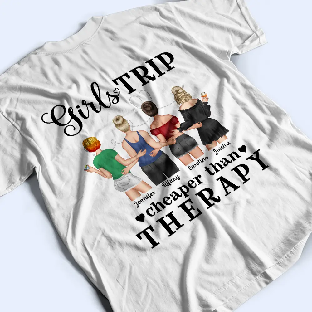 Summer Girls Trip Cheaper Than Therapy - Personalized T Shirt - Image 3