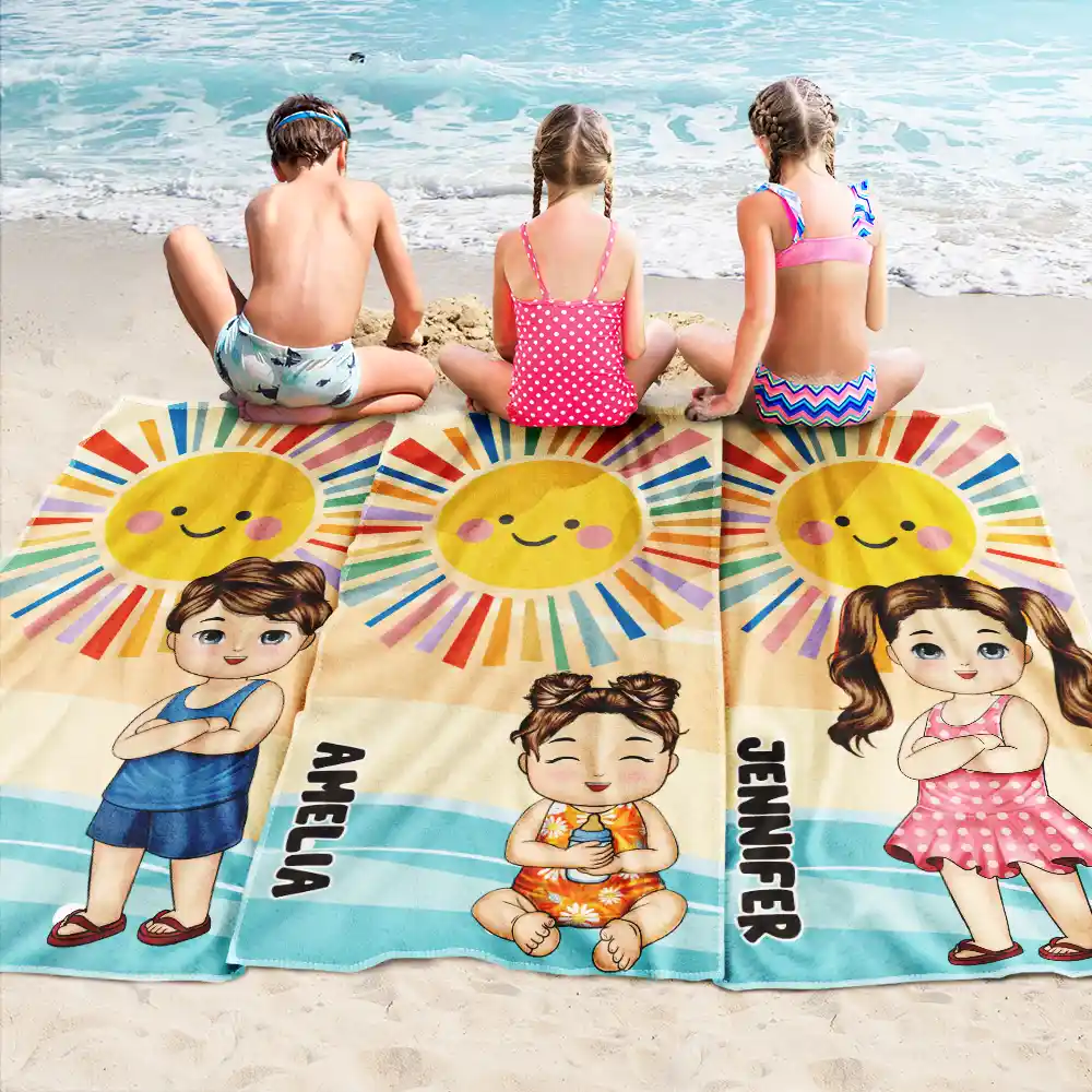 Summer Kids - Personalized Beach Towel - Image 2