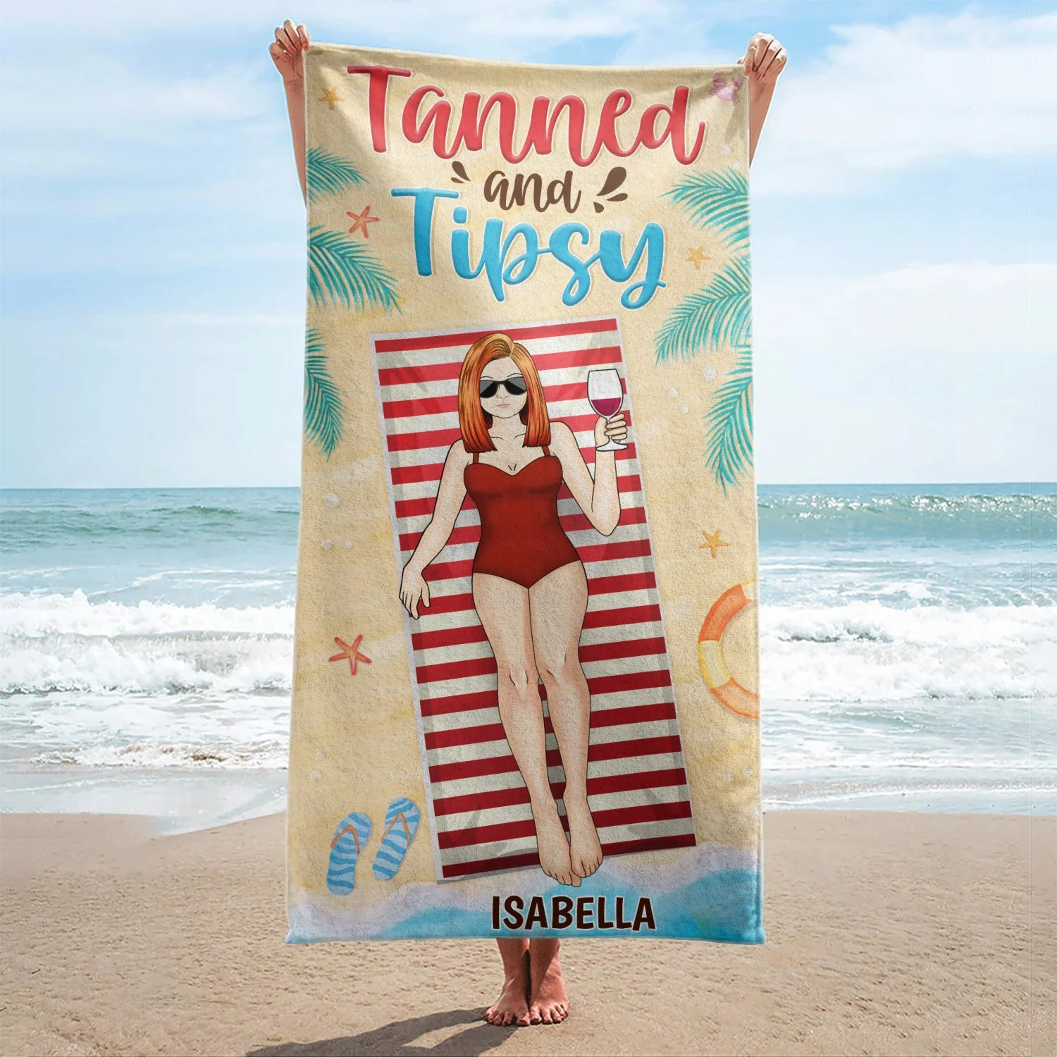 Summer Salty Lil' Beach - Gift For Beach Lovers - Personalized Custom Beach Towel - Image 2