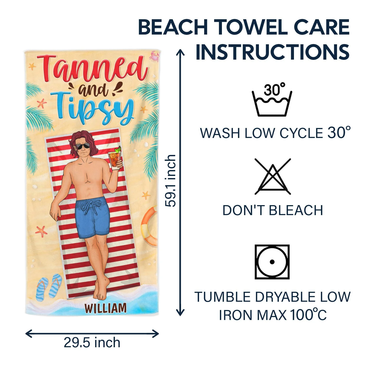 Summer Salty Lil' Beach - Gift For Beach Lovers - Personalized Custom Beach Towel - Image 6