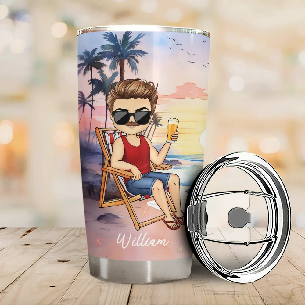 Sun Salt Sand Summer Vibe - Personalized Tumbler - Image 2