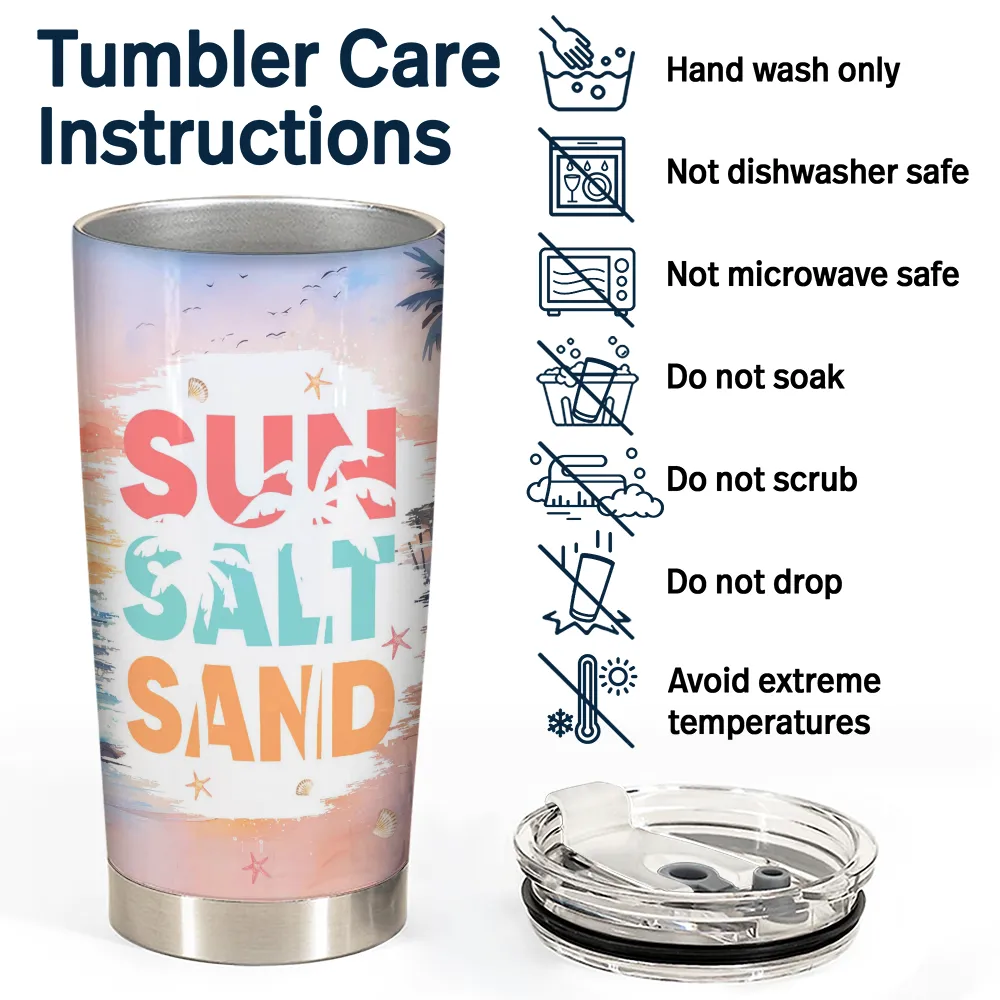 Sun Salt Sand Summer Vibe - Personalized Tumbler - Image 5