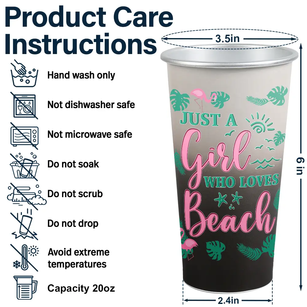 Sun Sand And A Drink In My Hand - Personalized Aluminum Color Changing Cup - Image 5