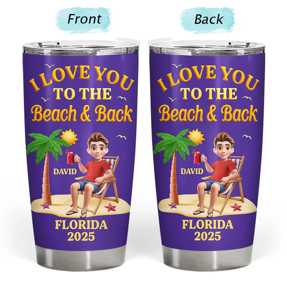 Sun Sand And A Drink In My Hand Vacation - Personalized Tumbler - Image 3