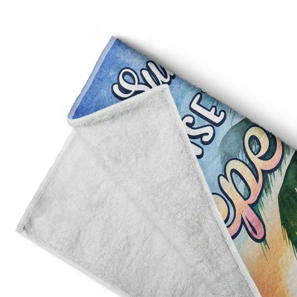 Sunrise Sunburn Sunset Repeat - Personalized Beach Towel - Image 4