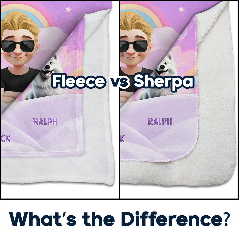 Sweet Dream This Is Our Cuddle 3D Girl And Dog Cat - Personalized Fleece Blanket, Sherpa Blanket - Image 4