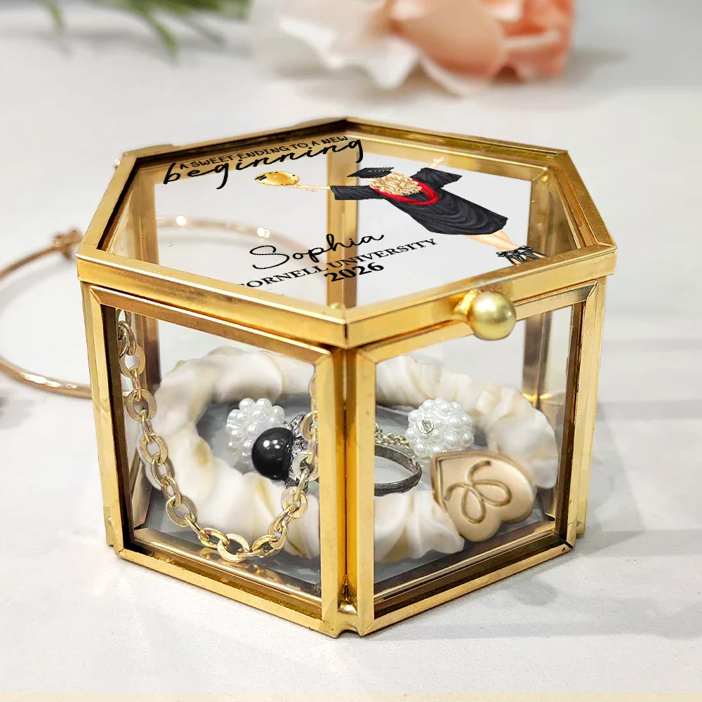 Sweet Ending To A New Beginning - Personalized Glass Jewelry Box - Image 3
