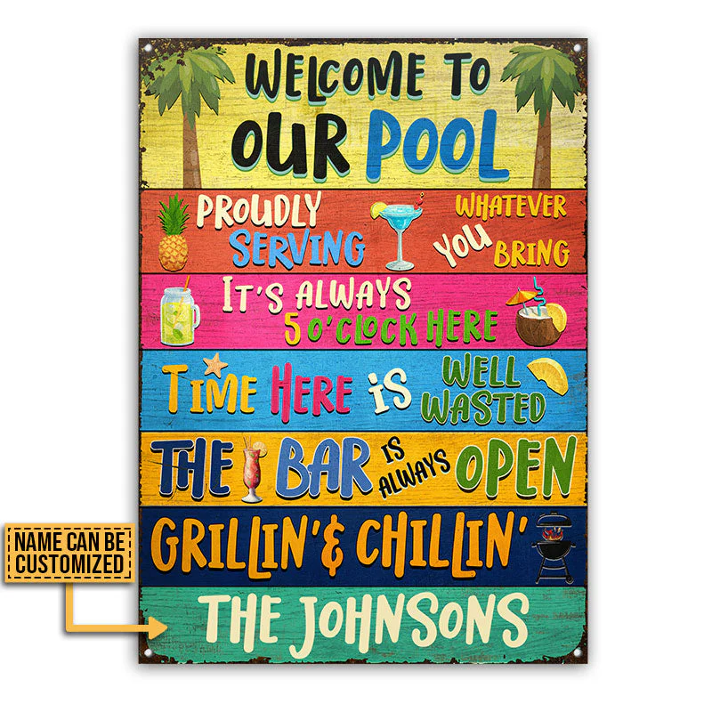 Swimming Pool Bar Grilling Welcome To Custom Classic Metal Signs - Image 4