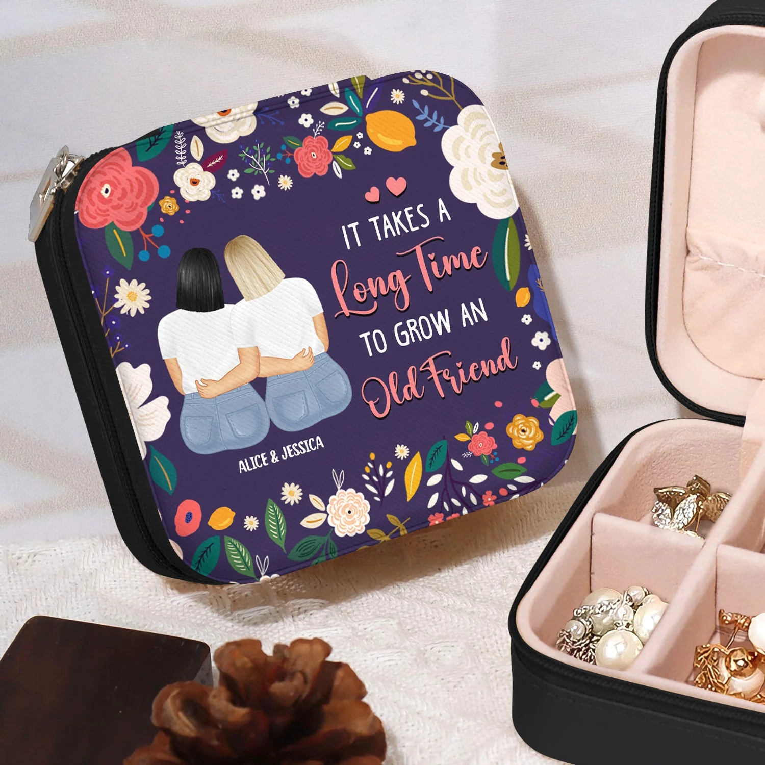 Take A Long Time To Grow - Gift For Besties - Personalized Jewelry Box - Image 4