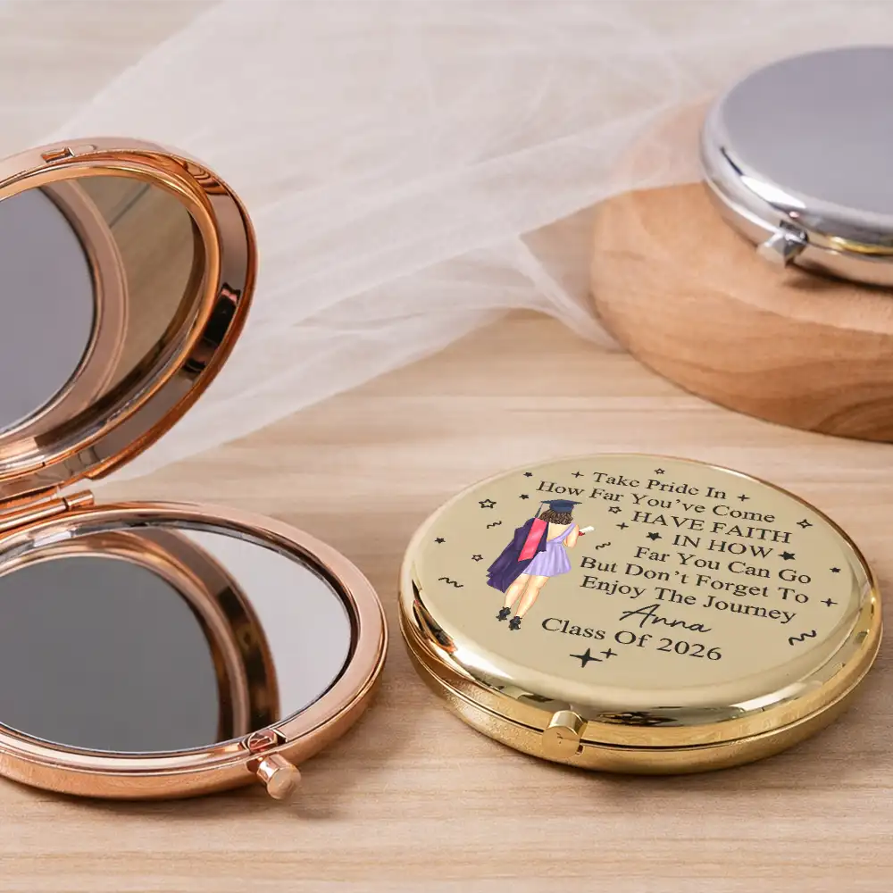 Take Pride In How Far You've Come - Personalized Compact Mirror - Image 2