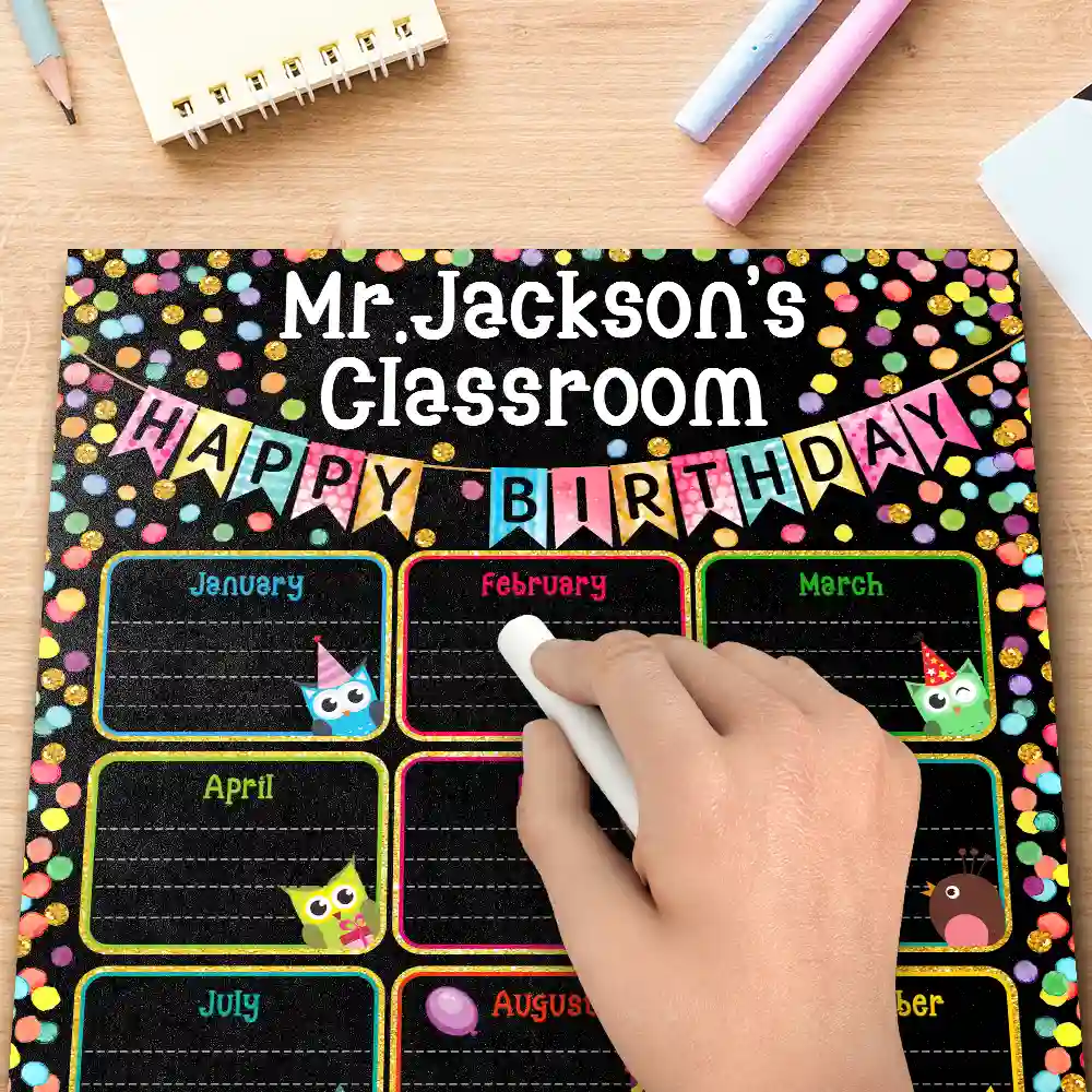 Teacher Classroom Cute Birthday Month Board - Personalized School Sign - Image 4