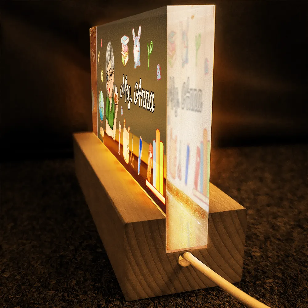Teacher Desk Name - Personalized Rectangle LED Light - Image 4