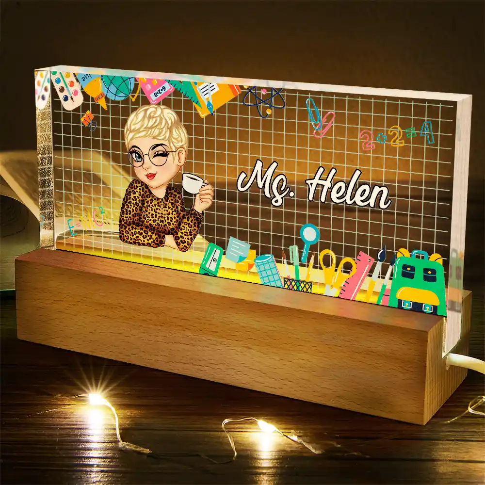 Teacher Desk Name - Personalized Rectangle LED Light - Image 5