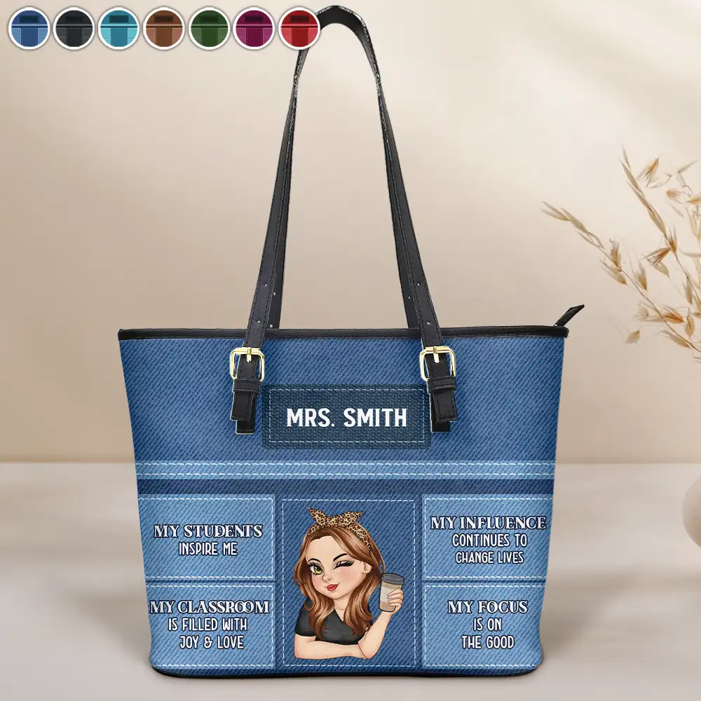 Teacher Inspiration - Personalized Leather Tote Bag