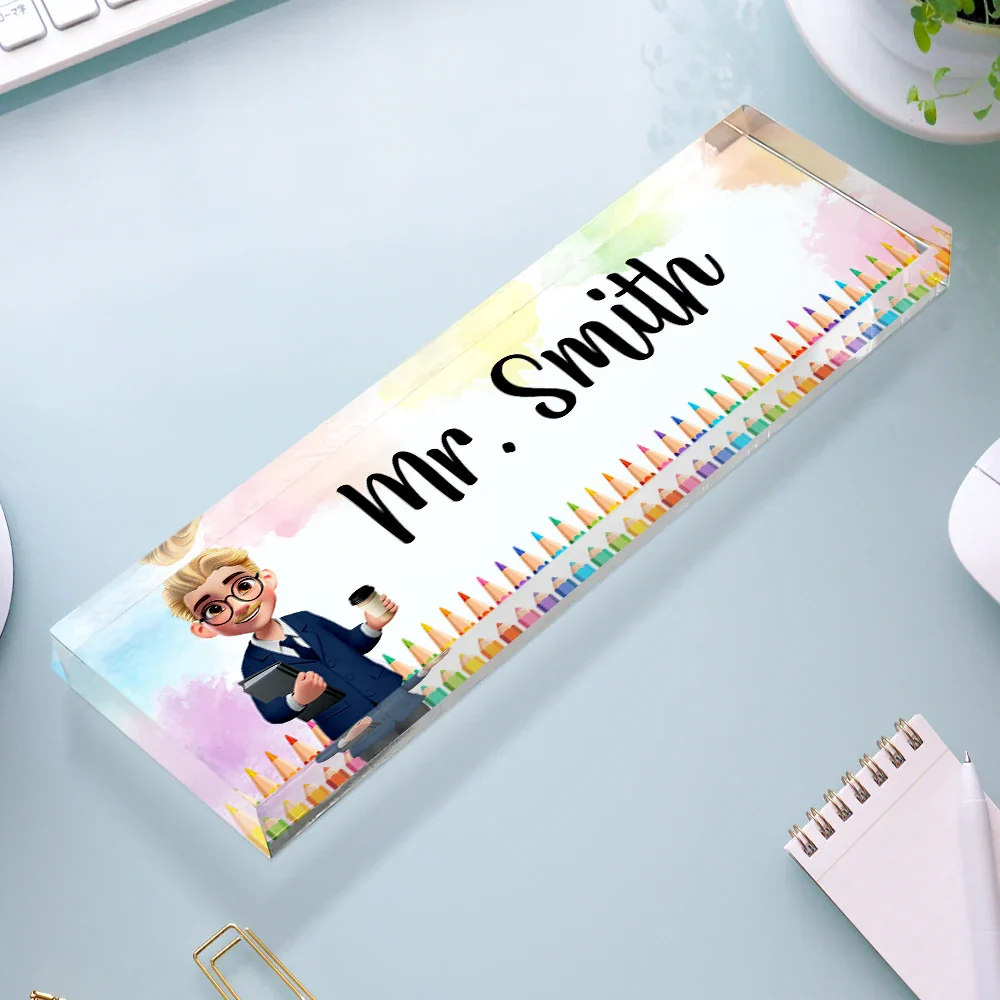 Teacher Name Plate Office Decor - Personalized Desk Name Plate - Image 3