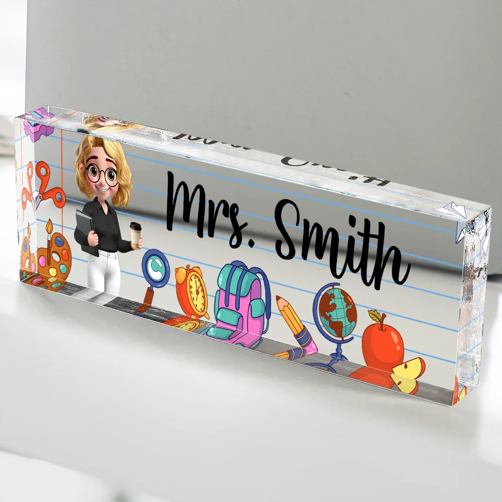 Teacher Name Plate Office Decor - Personalized Desk Name Plate - Image 4