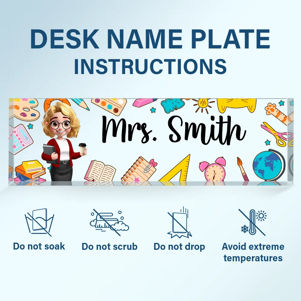 Teacher Name Plate Office Decor - Personalized Desk Name Plate - Image 6