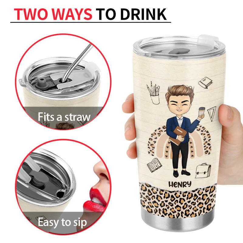 Teacher Of Tiny Human - Personalized Custom Tumbler - Image 4