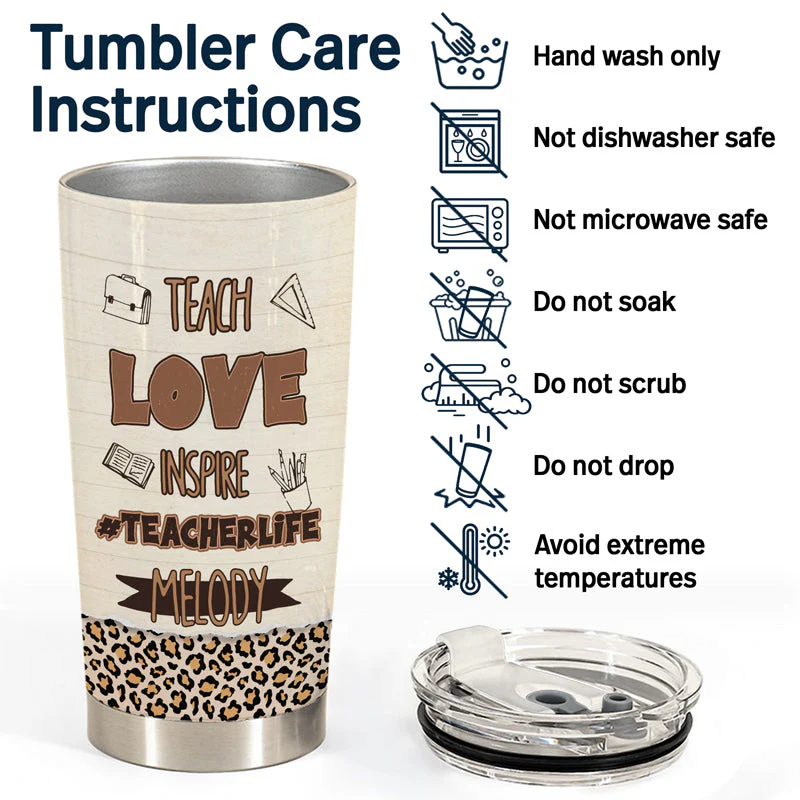 Teacher Of Tiny Human - Personalized Custom Tumbler - Image 5