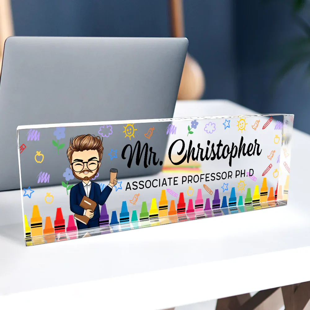 Teacher School Things - Personalized Desk Name Plate - Image 2