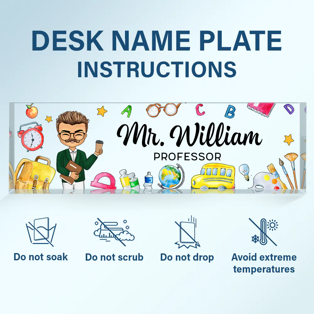 Teacher School Things - Personalized Desk Name Plate - Image 6