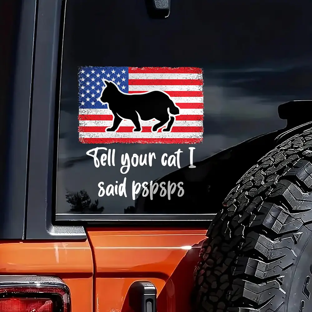 Tell Your Cat I Said Pspsps Cat Side View - Personalized Decor Decal - Image 5