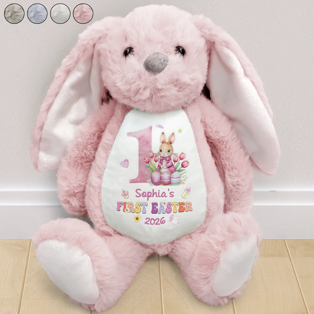 Text Pattern My First Easter - Personalized Soft Toy Bunny