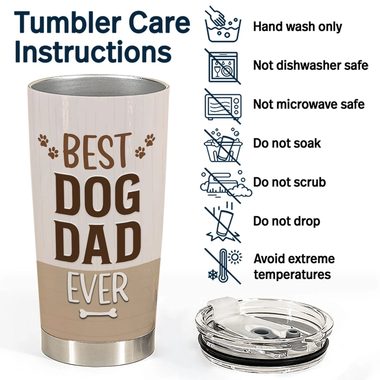 Thank You Best Dog Cat Dad Ever - Birthday, Loving Gift For Pet Lovers - Personalized Tumbler - Image 5