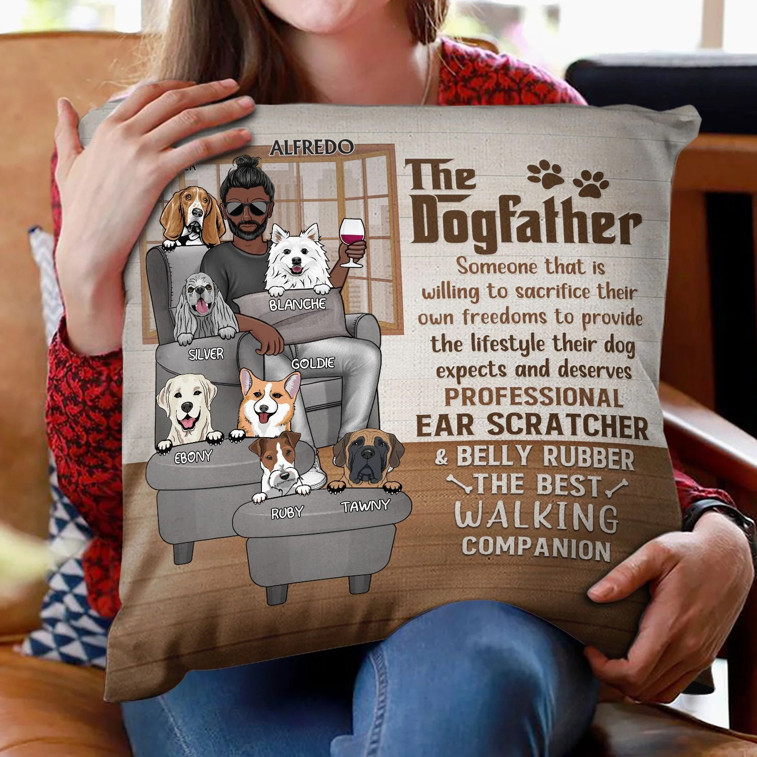 Thank You Best Dog Dad Ever - Pet Lover Father Gift - Personalized Custom Pillow - Image 2