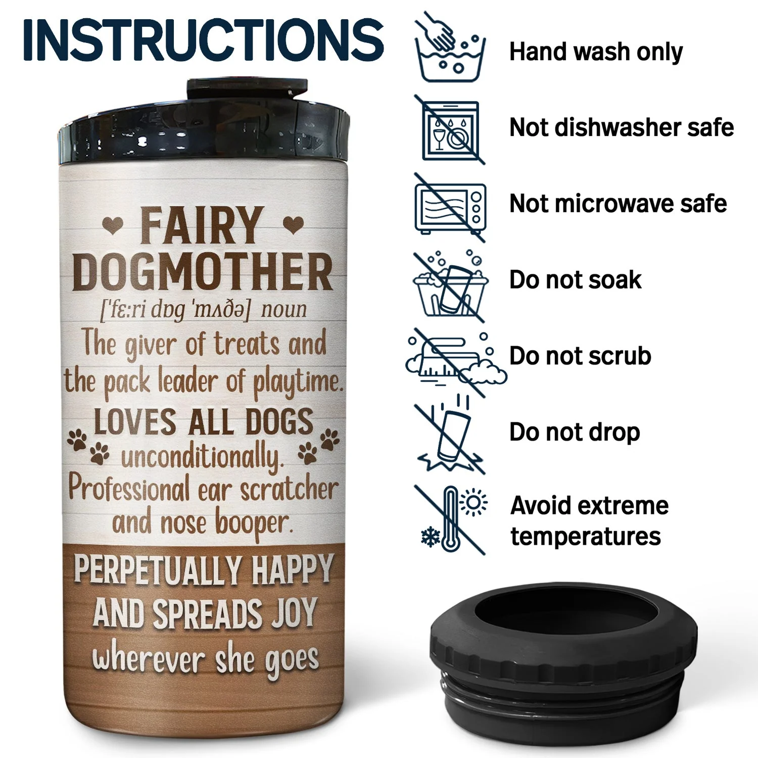 Thank You Best Dog Mom Ever - Birthday, Anniversary Gift For Dog Lover, Woman Who Loves Dogs - Personalized 4 In 1 Can Cooler Tumbler - Image 5