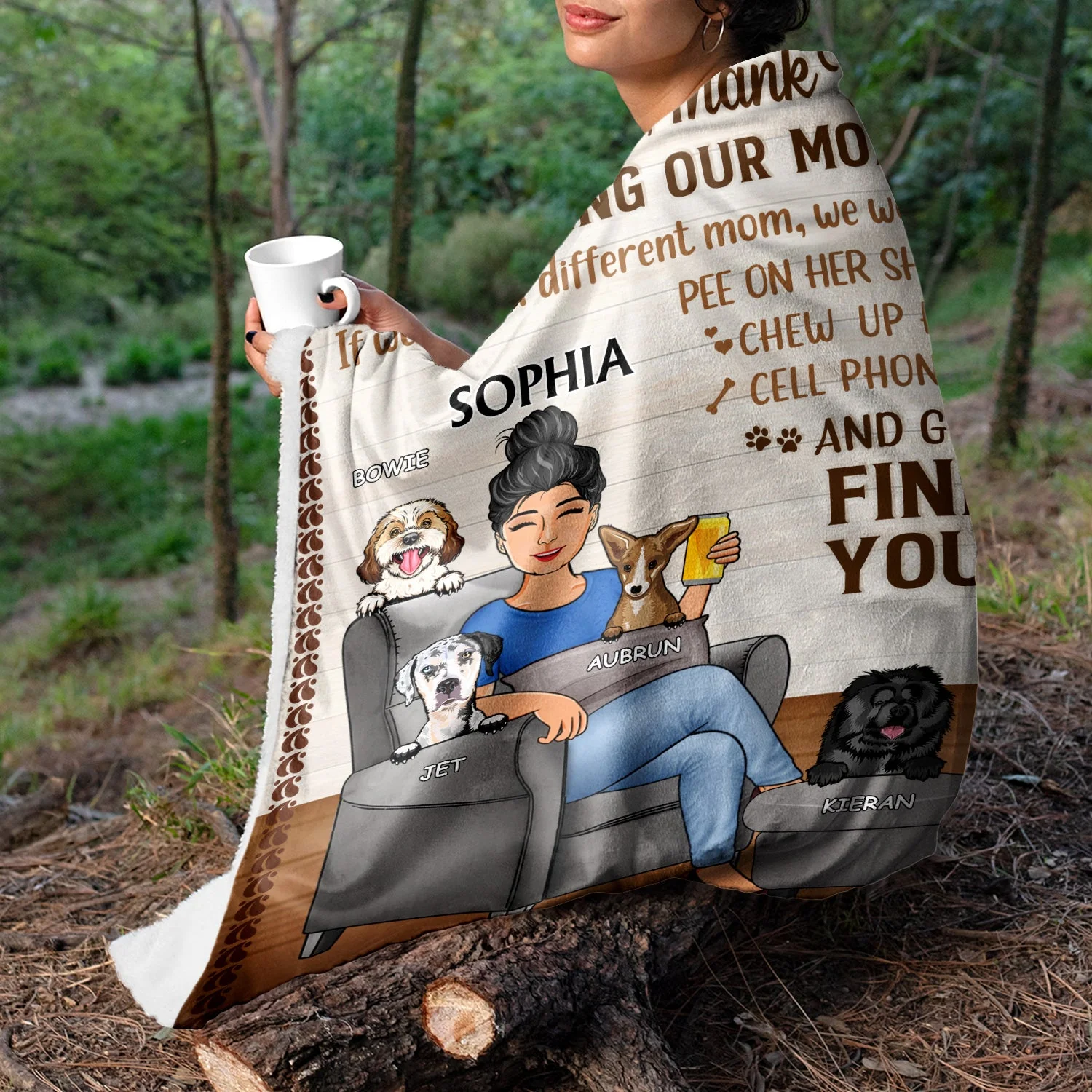 Thank You Best Dog Mom Ever - Mother Gift, Dog Lover Gift - Personalized Custom Fleece Blanket - Image 3