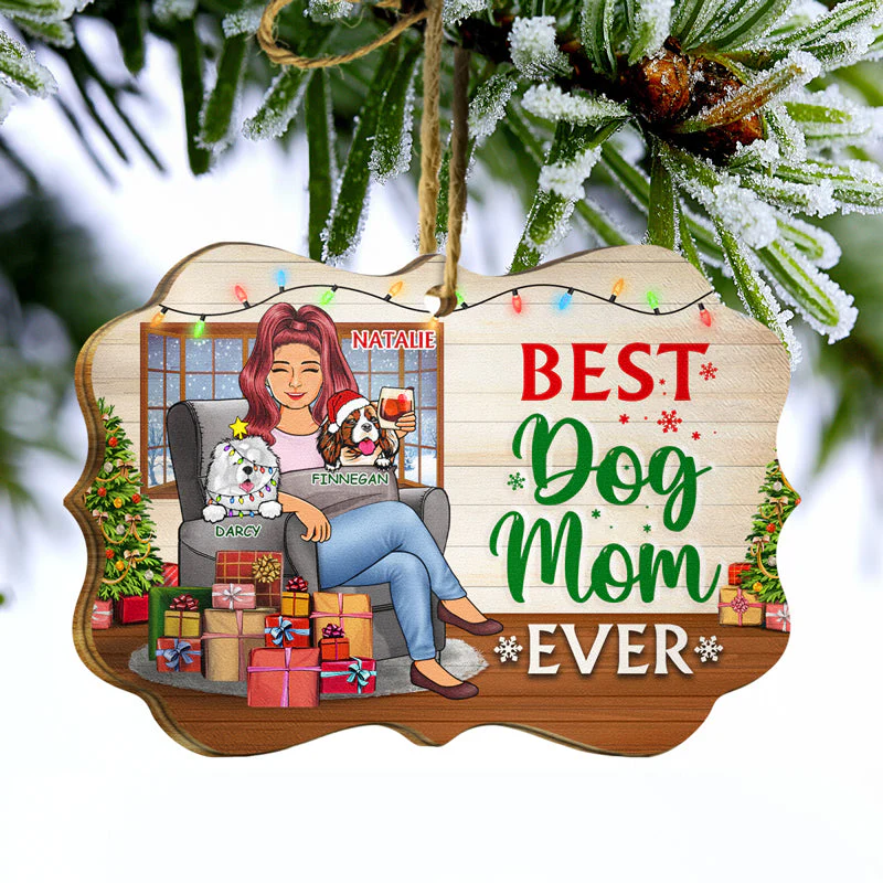 Thank You Best Fur Mom Ever - Christmas Gift For Dog, Cat Lovers - Personalized Custom Wooden Ornament - Image 3