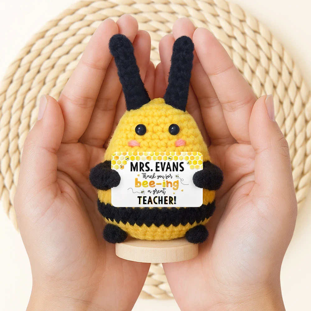 Thank You For Bee-ing Such An Amazing Teacher - Personalized Doll Crochet With Custom Card - Image 2
