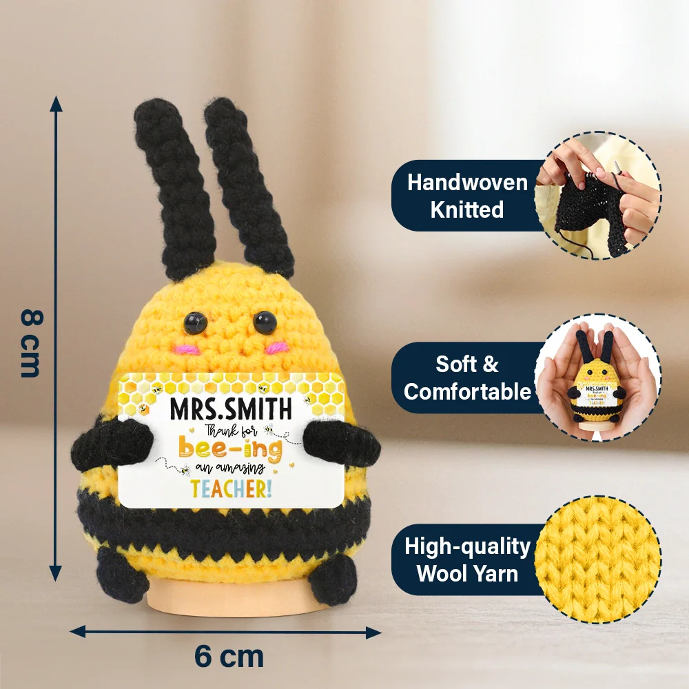 Thank You For Bee-ing Such An Amazing Teacher - Personalized Doll Crochet With Custom Card - Image 4