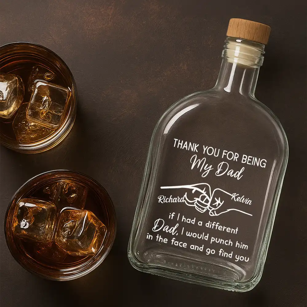 Thank You For Being My Brother - Personalized Whiskey Bottle - Image 4
