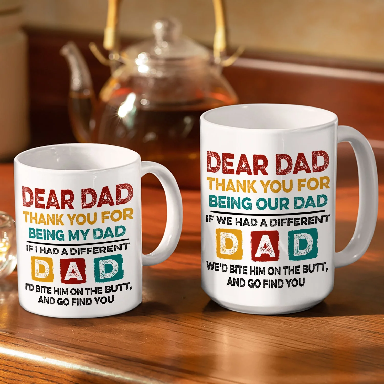 Thank You For Being My Dad - Funny, Birthday Gift For Dog Dads, Cat Dads, Pet Lovers - Personalized Custom White Edge-to-Edge Mug - Image 3