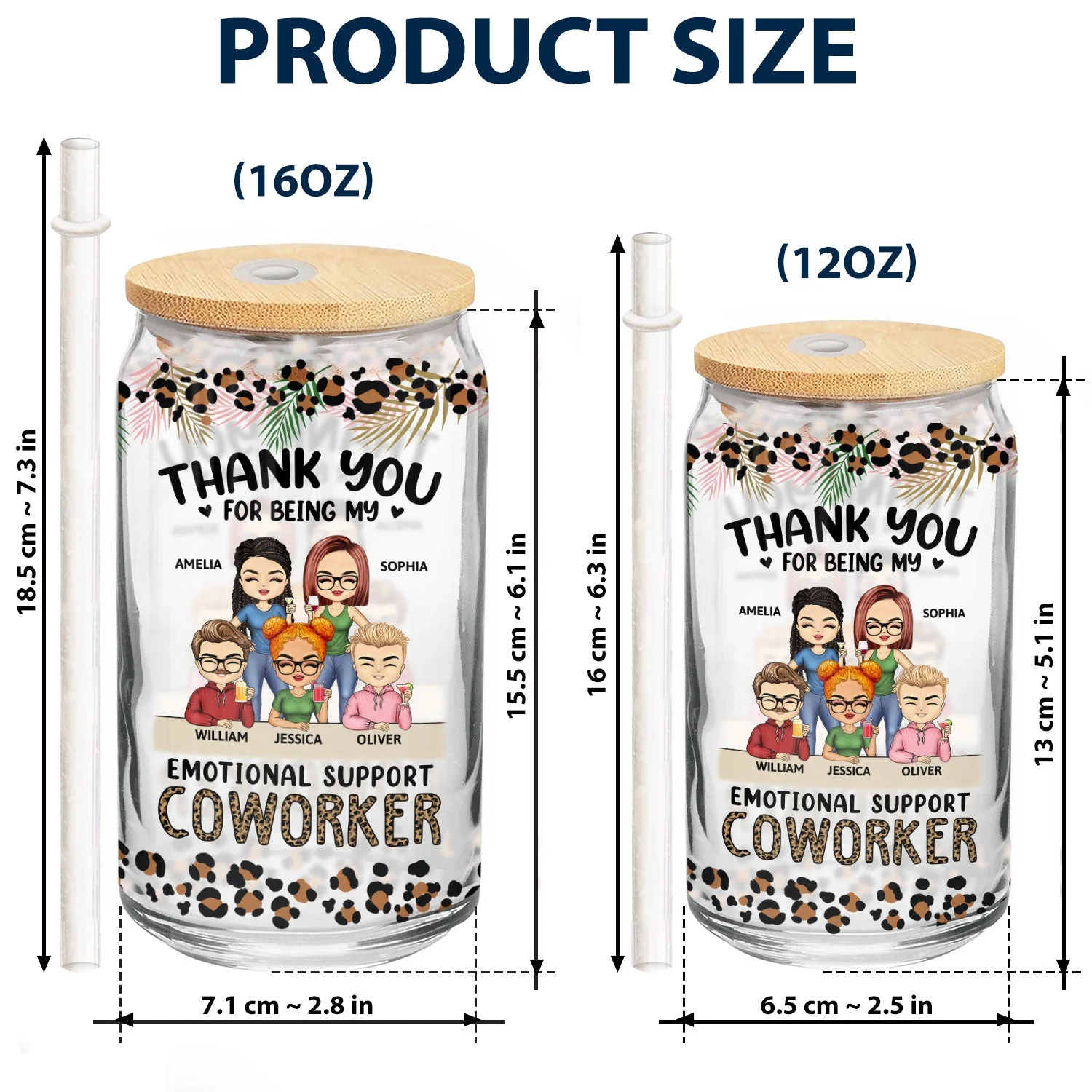 Thank You For Being My Emotional Coworker - Gifts For Colleagues, Besties - Personalized Clear Glass Can - Image 5