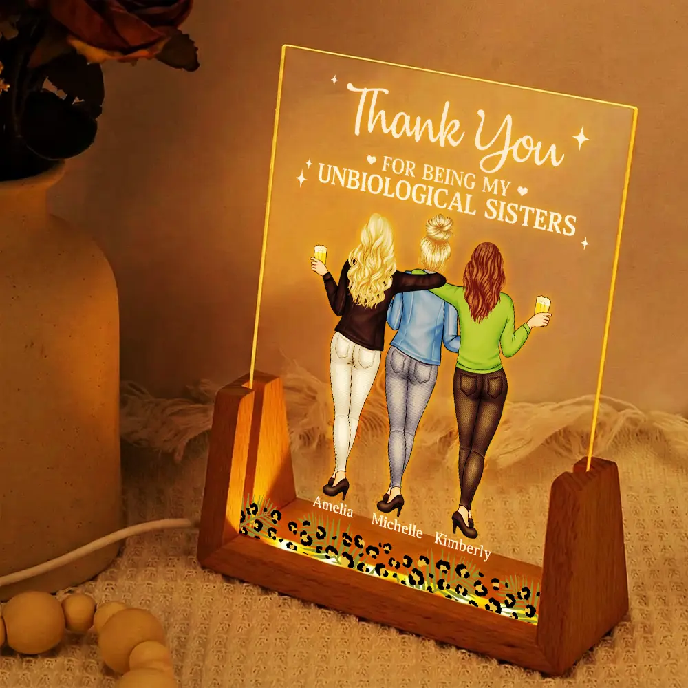 Thank You For Being My Unbiological Sister - Personalized Night Light - Image 2