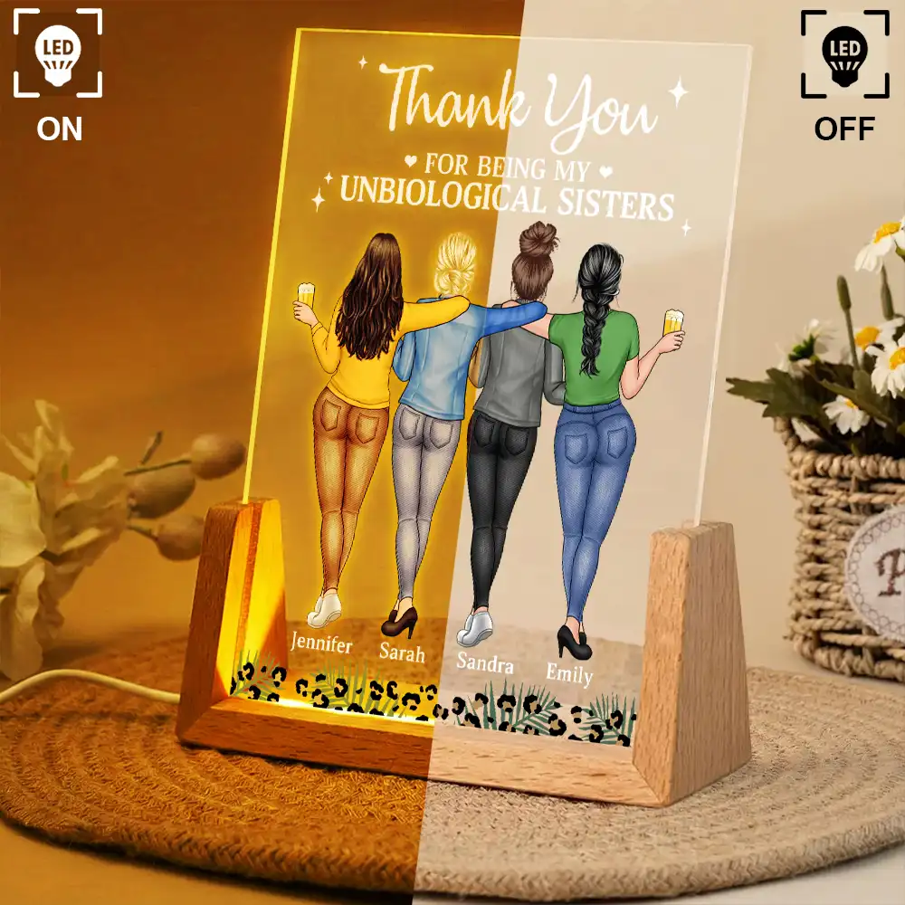 Thank You For Being My Unbiological Sister - Personalized Night Light - Image 3