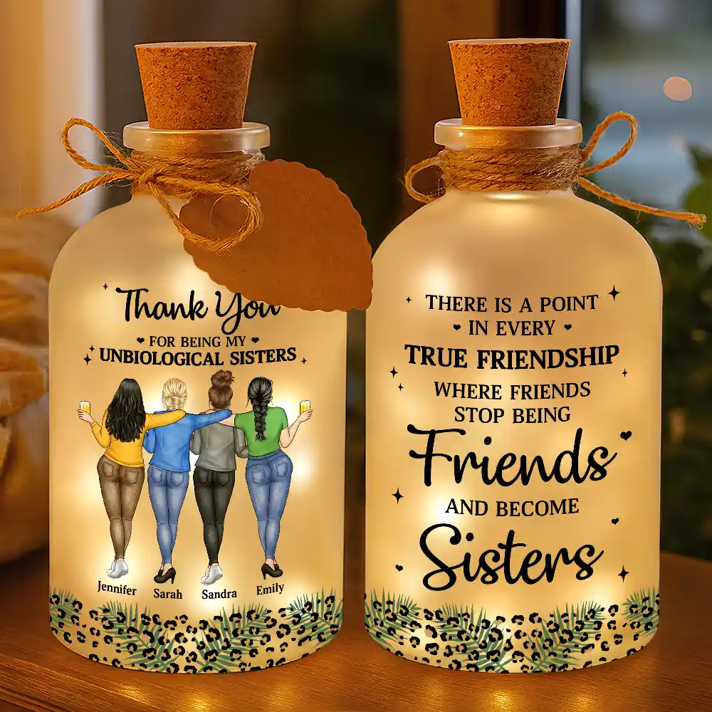 Thank You For Being My Unbiological Sister - Personalized Short Bottle Light - Image 3