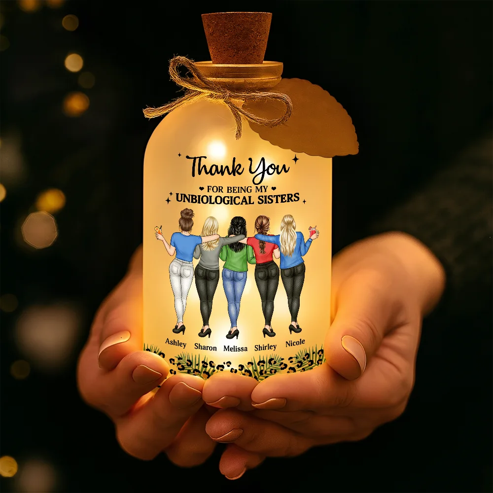 Thank You For Being My Unbiological Sister - Personalized Short Bottle Light - Image 4